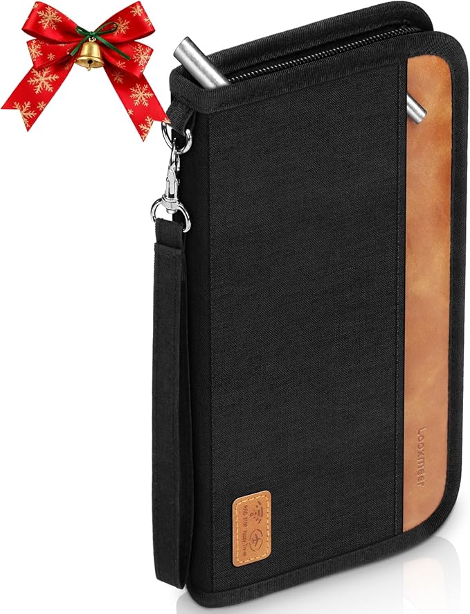 Looxmeer family passport holder RFID blocking travel wallet