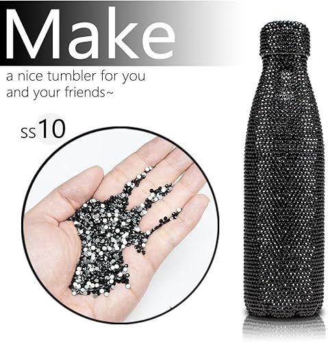 Miniatura 3 de 2880 unidades de diamantes de imitación SS10 de 0.110 in con parte trasera plana para uñas, redondas, K9, gemas de vidrio, piedras diamantes,