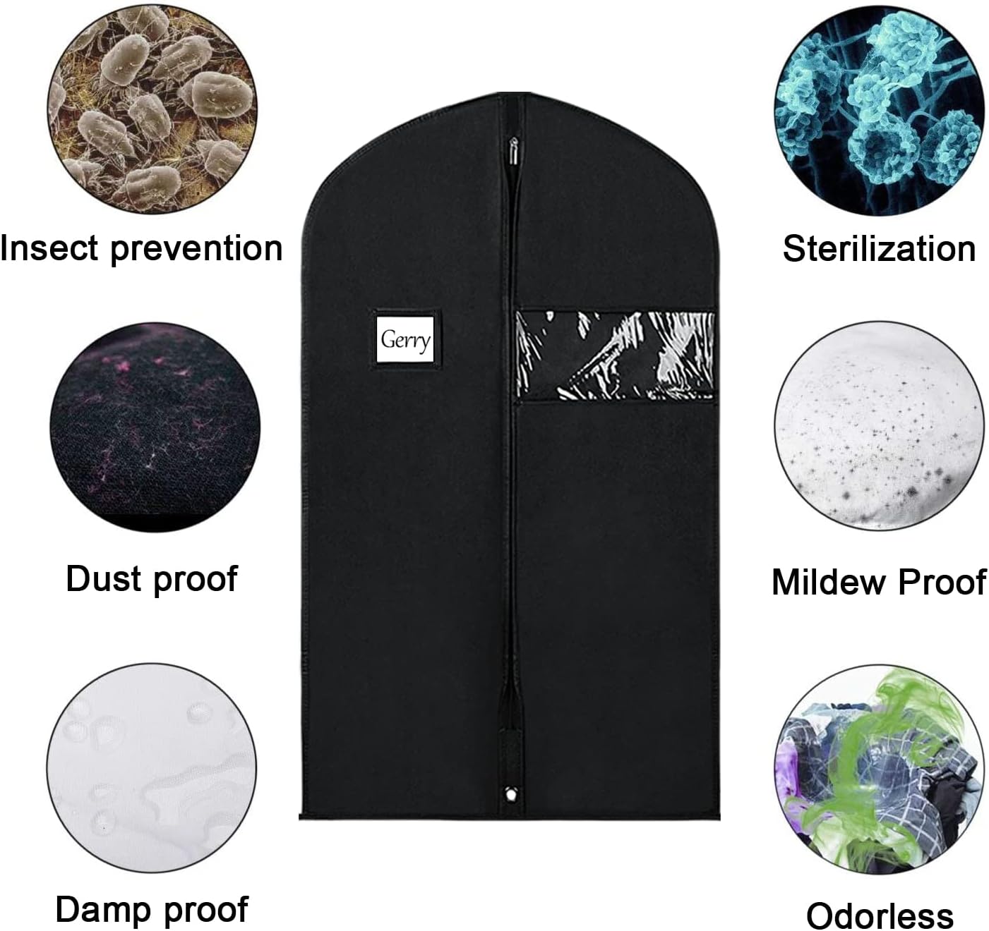 Univivi 16 Pack Suit Bags Garment Bag for Men Storage 40-inch Clothes Cover with Clear Window and ID Card Holder for Suit Jacket, Skirt, Shirt and Coat - Image 4