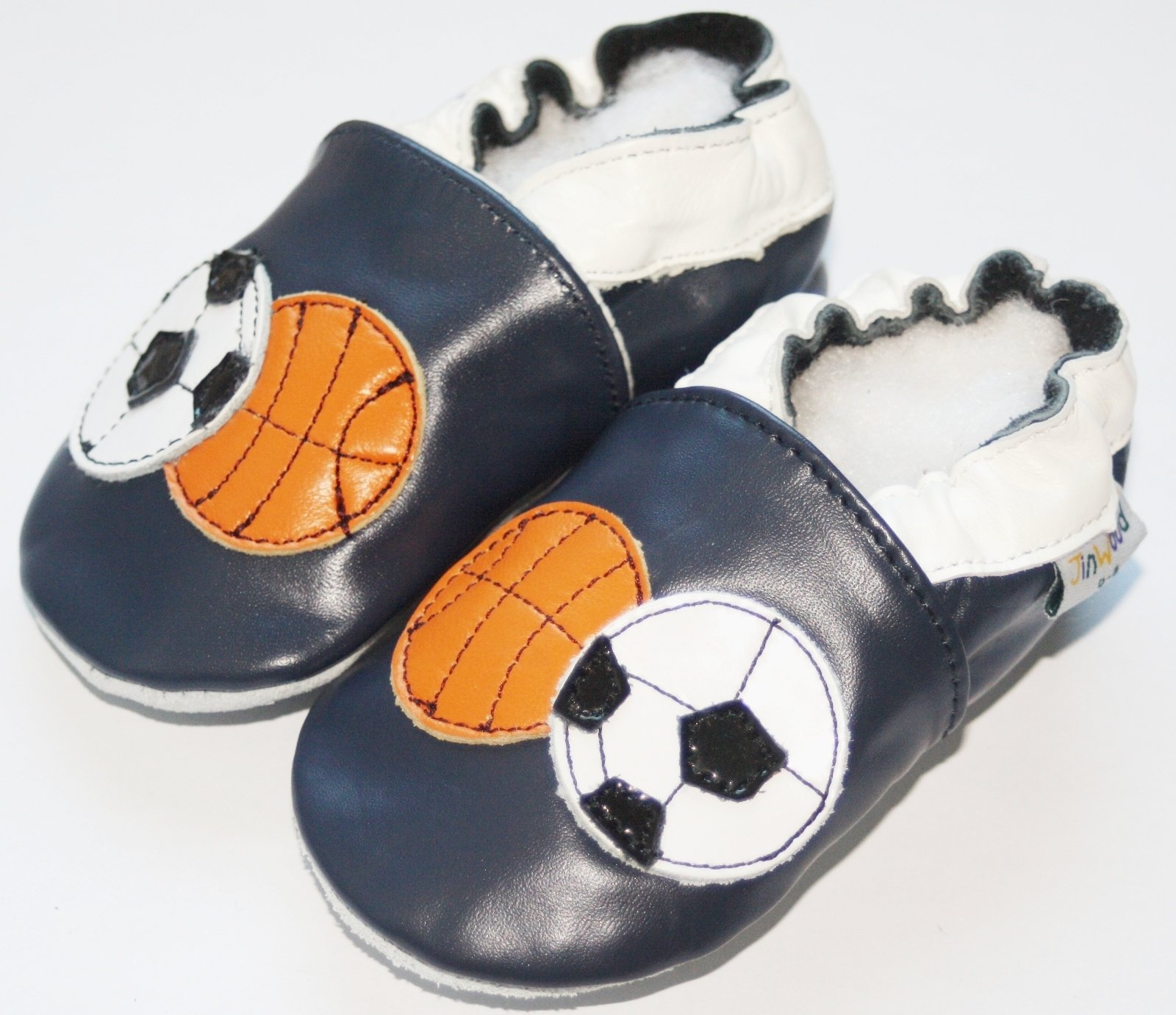 Leather Baby Soft Sole Shoes Boy Girl Infant Children Kid Toddler Crib First Walk Gift Soccer&Basketball Navy (24-30month, Navy)