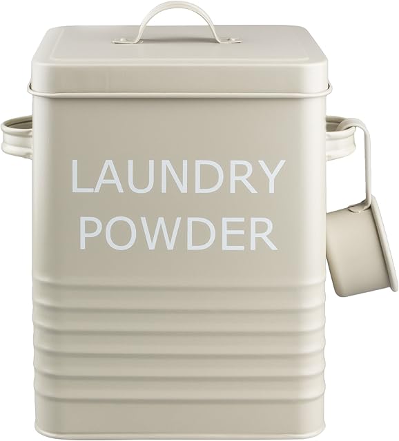 Vintage Retro Style Laundry Powder Tin In Olive Colour - Ideal For Storing Washing Powder or Tablets