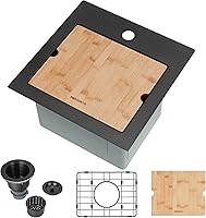 Vista 82 de Fregadero de barra negro, fregadero de cocina negro de montaje inferior de 15 pulgadas, fregaderos de cocina de 15 x 15 x 10 pulgadas, fregadero