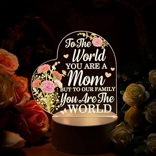 Miniatura 9 de Jetec Regalos para mamá de hija luz nocturna acrílica grabada regalo de agradecimiento para mamá regalos del día de la madre regalo de Navidad para