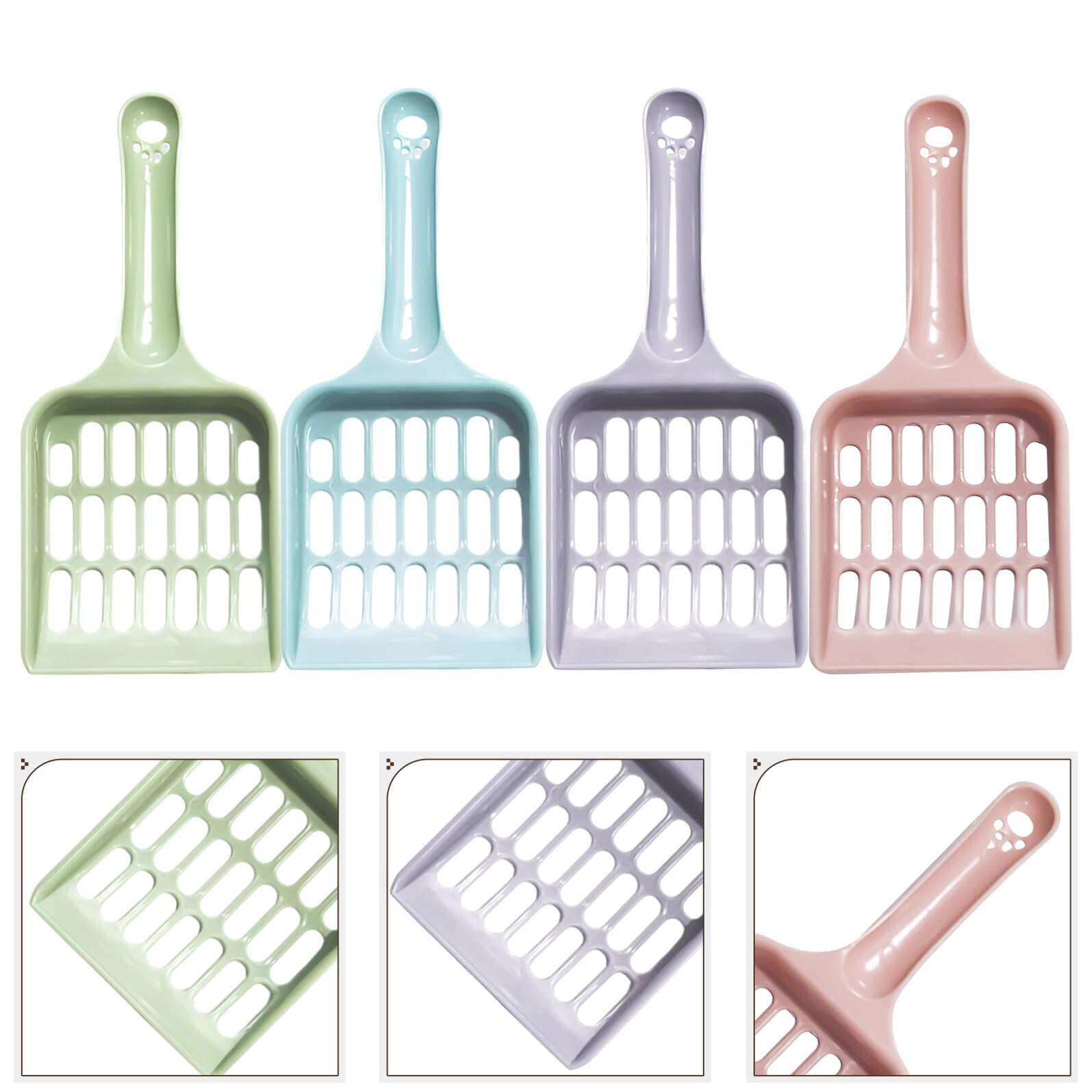 Set da 24 Palette per Lettiera per Gatti in Plastica Paletta Setaccio Fori Piccoli Pala Profonda Leggera per Pulizia Facile e Compatibile Tutte Le Lettiere per Gattini e Gatti