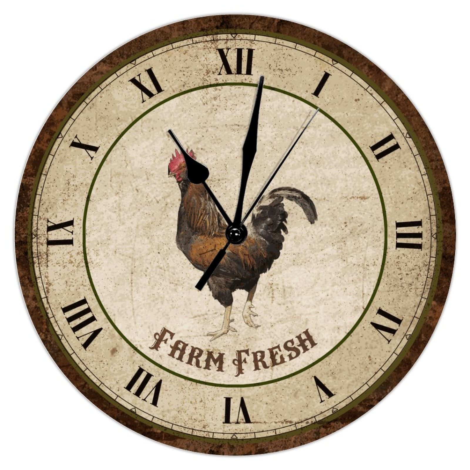 Horloge murale en forme de coq 38 cm pour cuisine vintage et deco rustique