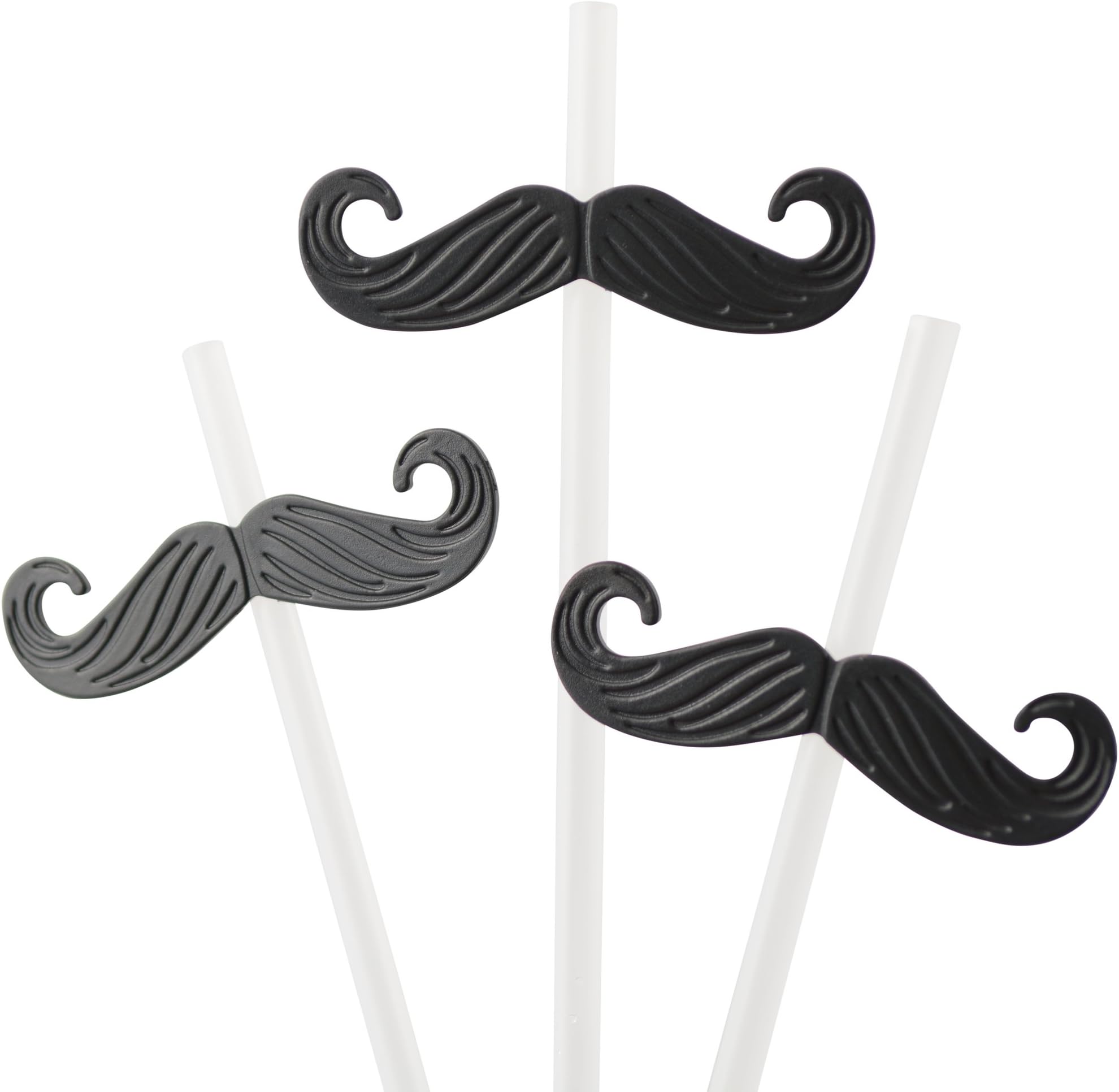 MDRN Reusable Mustache Party Straws, 24 Pack