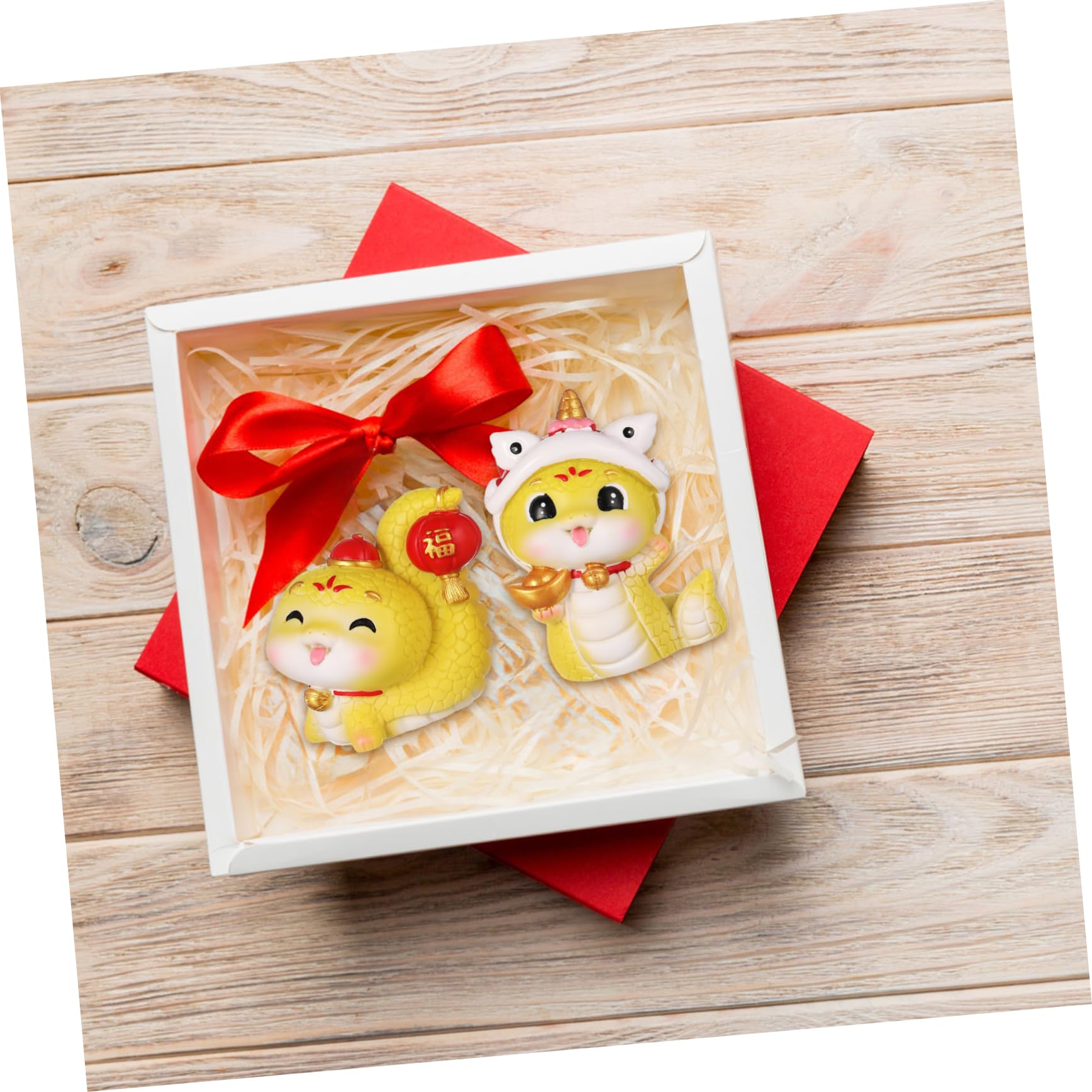 2 Set Decorazioni Anno Mascotte Statuette Animali Per Decorazioni Da Feste E Interni 2 Pezzi * 2