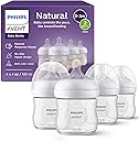Philips Avent Natural Baby Bottles with Natural Response Nipples (Slow Flow, Flow 2), 4oz, 4-Pack, SCY900/04