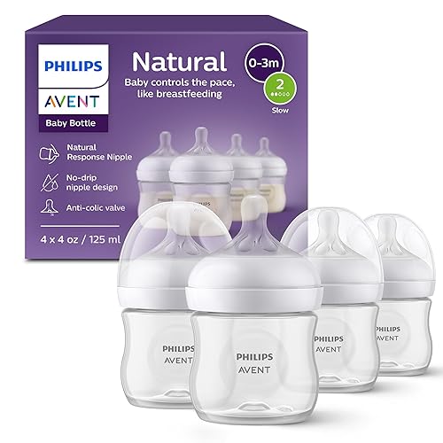 Miniatura 23 de Philips AVENT - Biberón natural con boquilla de respuesta natural, transparente, 9 onzas, paquete de 4, SCY903/04