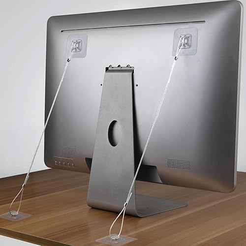 Paquete de 10 correas ajustables de seguridad de acero inoxidable para TV, sin taladro, adhesivas, anti-punta, anclajes para muebles a prueba de