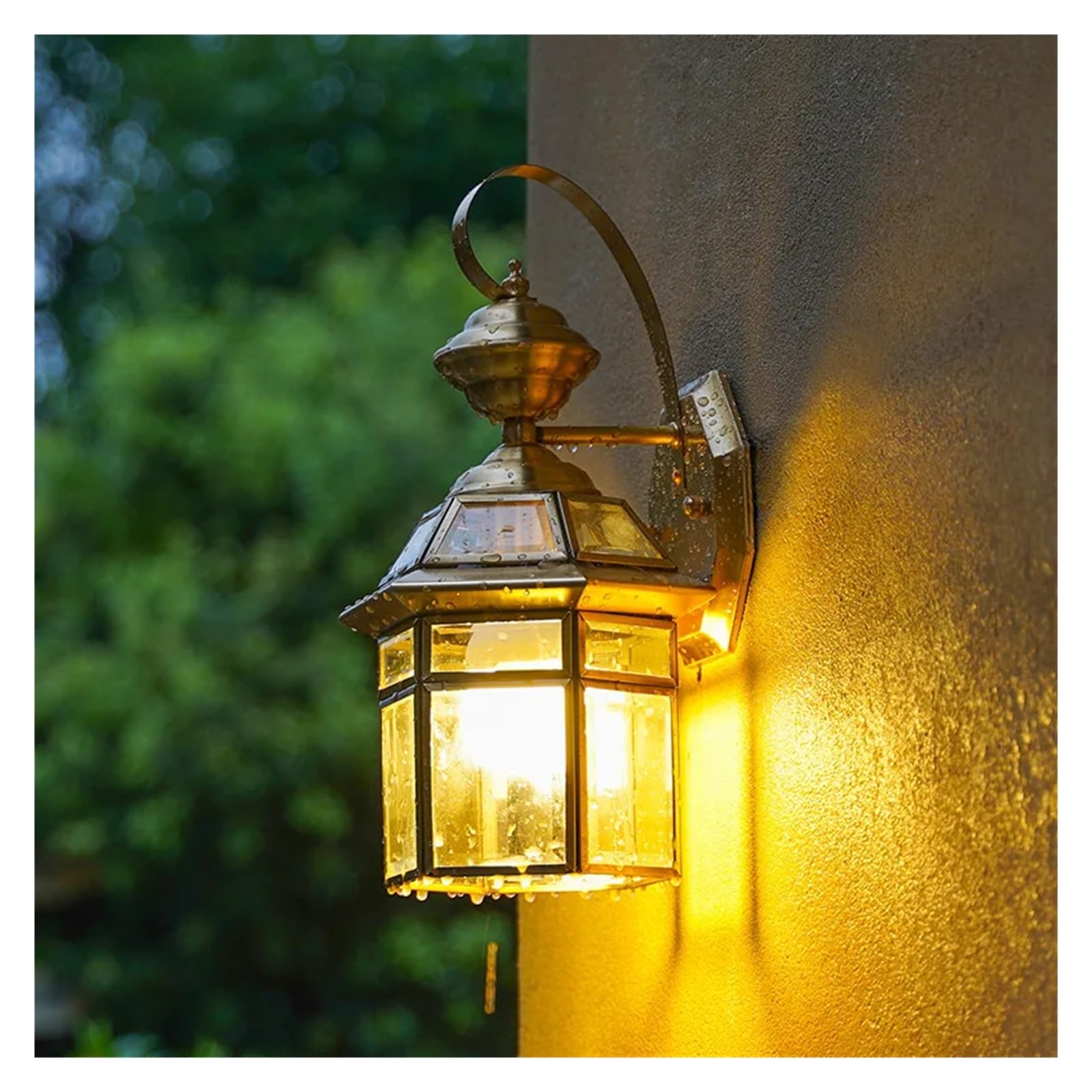 SYAXVOM Waterproof LED Wall Lamps Villa Balcony Aisle Corridor Garden Lights Gold Copper Lamp Retro Porch Outdoor