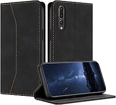 Case for Huawei P20 Pro, Leather Book Case with Card Slot and Magnetic, Book Type Flip Wallet Case Cover Leather Case for Huawei P20 Pro (Black)