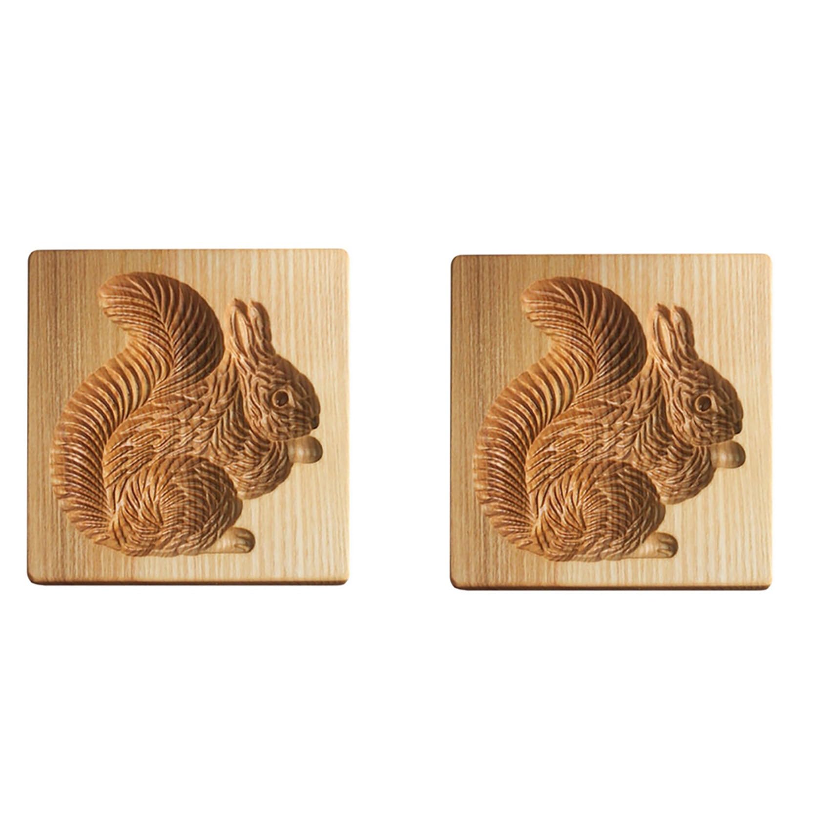 MQODLFP 2X Cookie Mold Shortbread Mold Wooden Biscuit Cutter Cookie Mold Cutter Gingerbread Biscuit Shortbread Mold(Squirrel)
