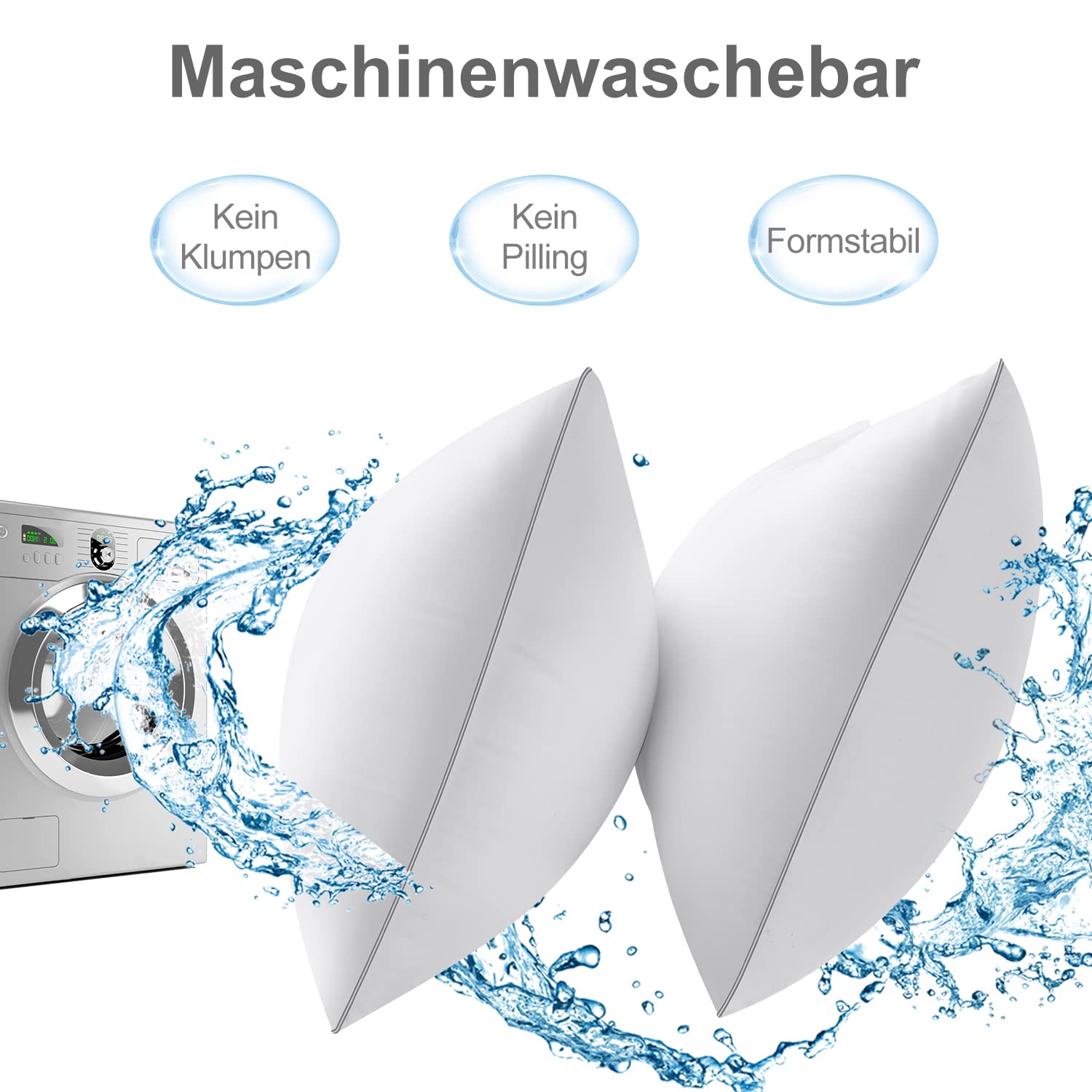 BedStory Kopfkissen 40x80, Kissen 2er Set mit Hochwertiger Mikrofarsern Kissenfüllung 950g x 2, Waschbares und Weiches Füllkissen Bettkissen Schlafkissen Sofa Kissen Seitenschläferkissen