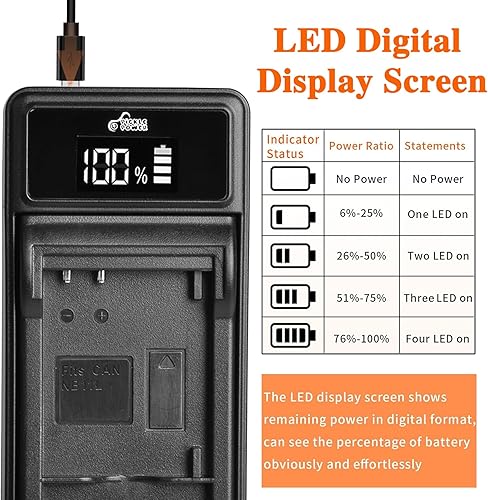 Miniatura 4 de Pickle Power Batería NB-11L NB-11LH (paquete de 2) y cargador de repuesto para Canon PowerShot A2300, A2400, A2500, A2600, A3400 es, A3500 es, A4000