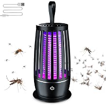 Mosquito Lamp, Fly Zapper Electric Indoor Electric Mosquito Zapper Rechargeable Mosquito Lamp Fly Zapper Rechargeable Electric Mosquito Trap Insect Control Lamp for Outdoor Camping Home Black