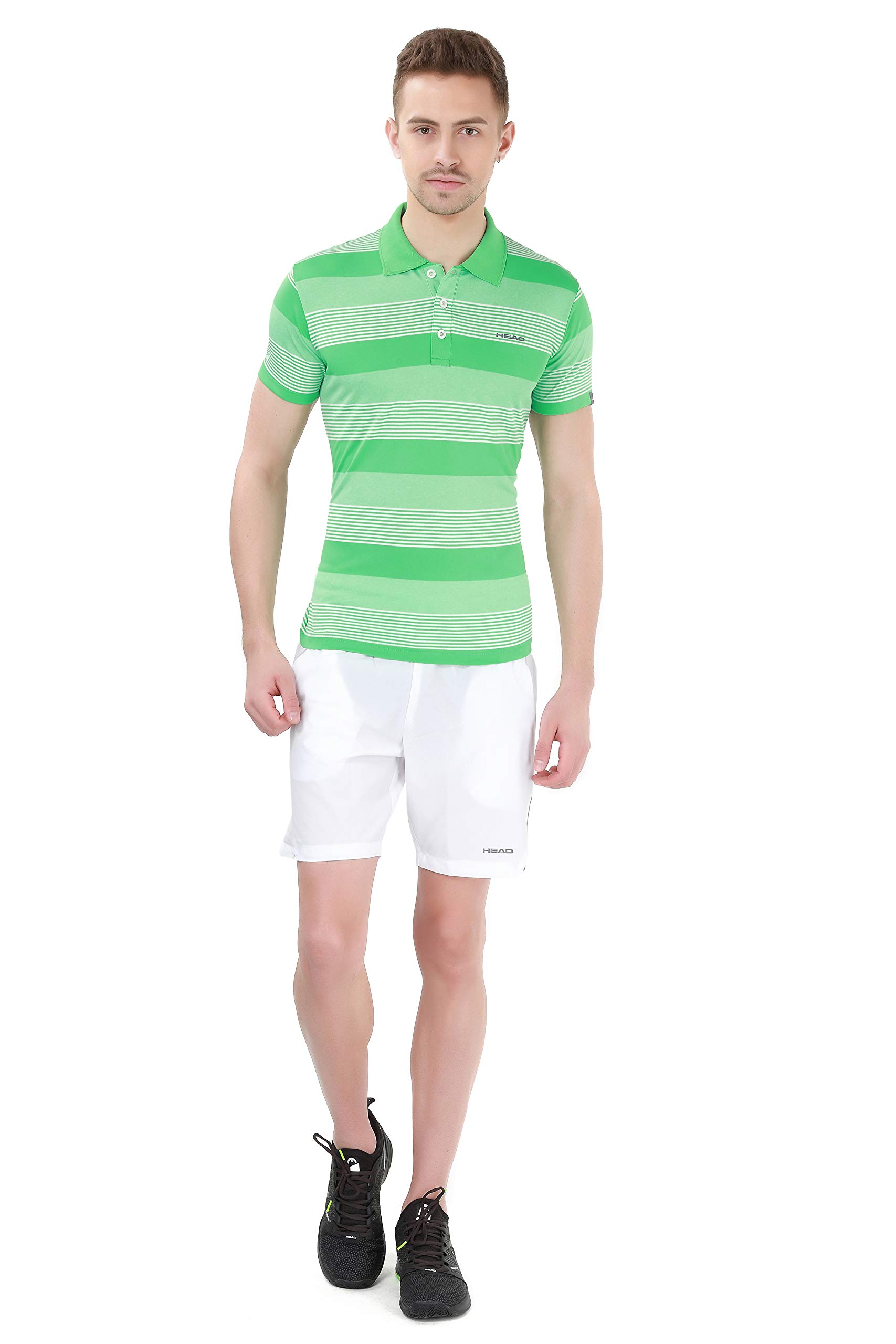 Head HCD-318 Polo Tennis T-Shirt for Mens, Size - Medium, Colour - Green/White-picture-12