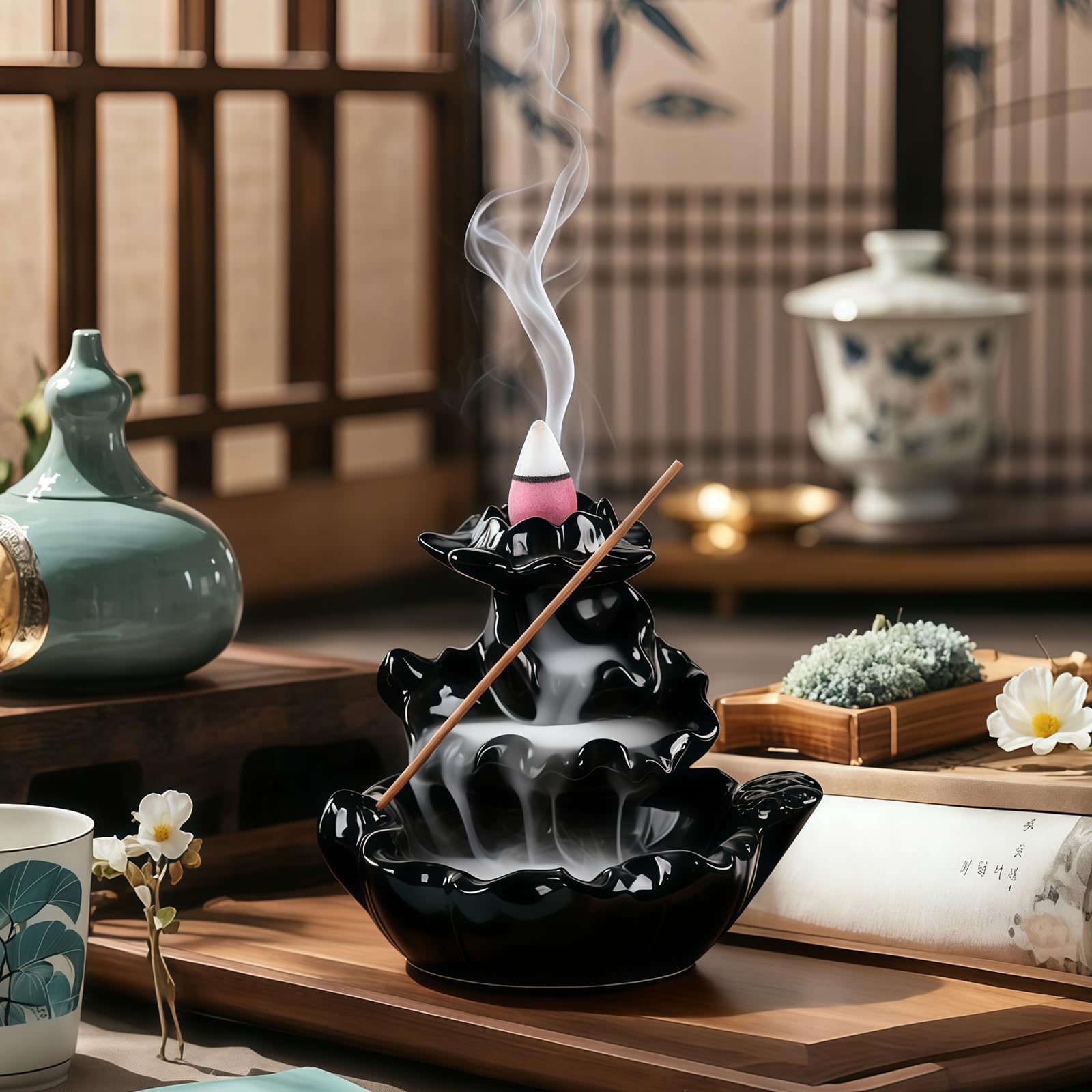 Image secondaire de Brûleur d'encens à refoulement WIYETY avec 40 cônes en céramique