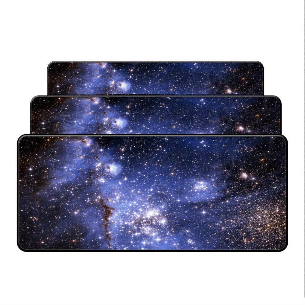 Dhsbd @ Mouse Pad Star Space Large Mats Rubber Mat Overlock Edge Waterproof Gaming Mouse Pad Mat Xl Big Desk Office Work/Game Birthday Gift 400X700X2Mm