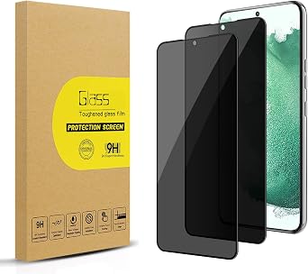 2 Pack Privacy Screen Protector for Samsung Galaxy S22 Plus/ S22+ [Anti-Spy Tempered Glass], Ultra HD, Anti-Scratch, Bubble-Free, Easy Install 9H Protective Glass Black Not for S21/S22 Ultra