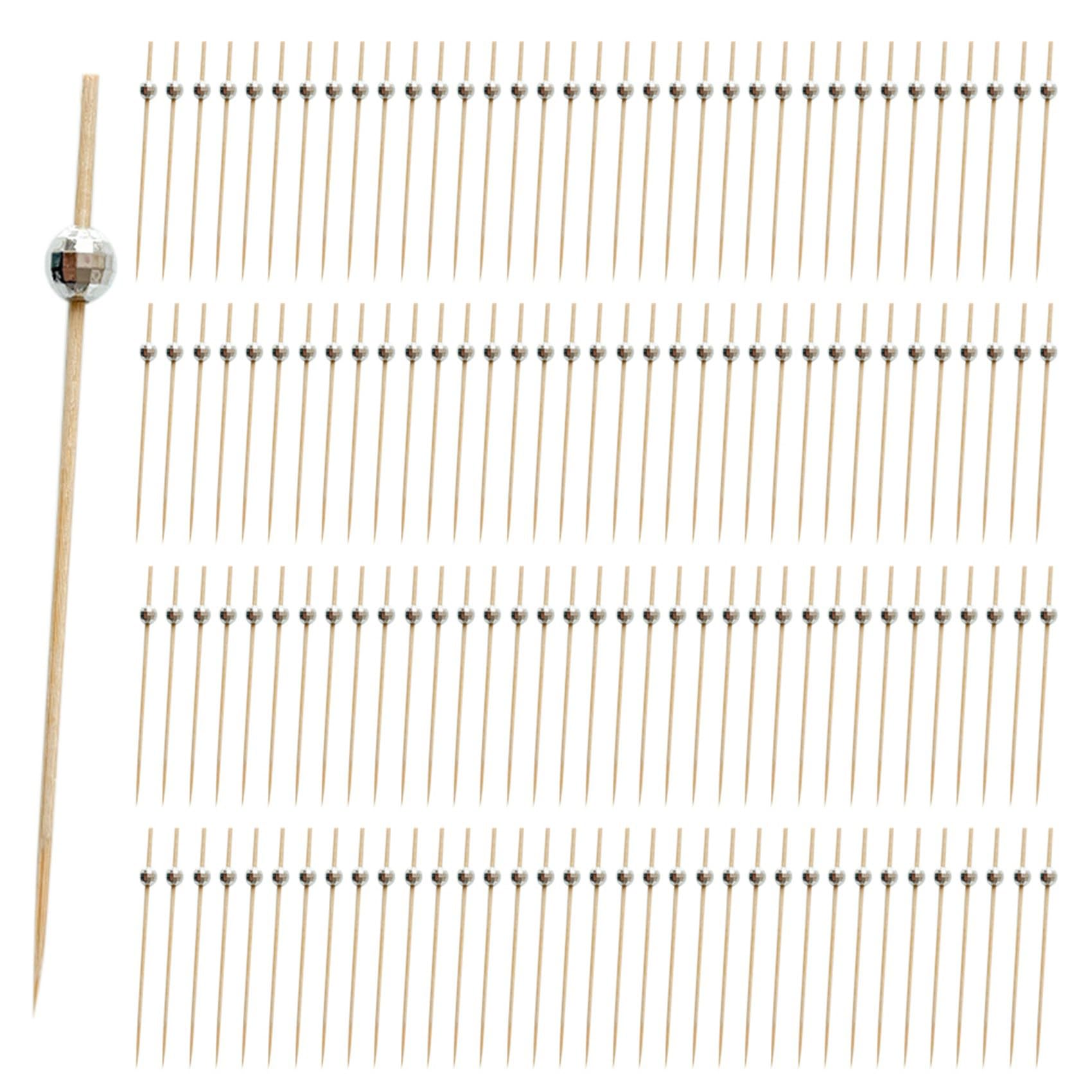 Xnuiasqe Silver 200X Disco Ball Decorative Toothpicks For Appetizers, Fancy Bamboo Skewers For Appetizers Drinks Disco Party Decorations