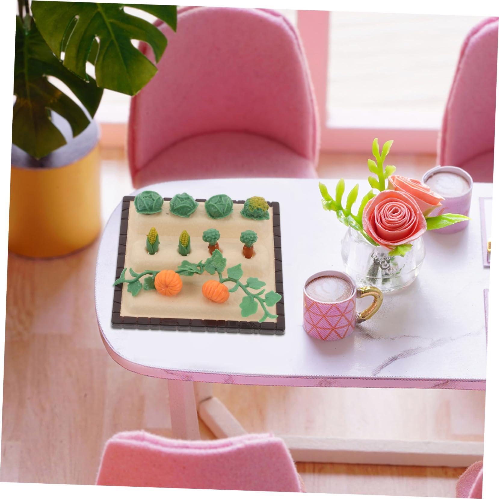 Mini Farm Vegetable Garden Model Kit - Resin Planting Scene With Shovel & Rake Tools For Dollhouse Decoration - View #7