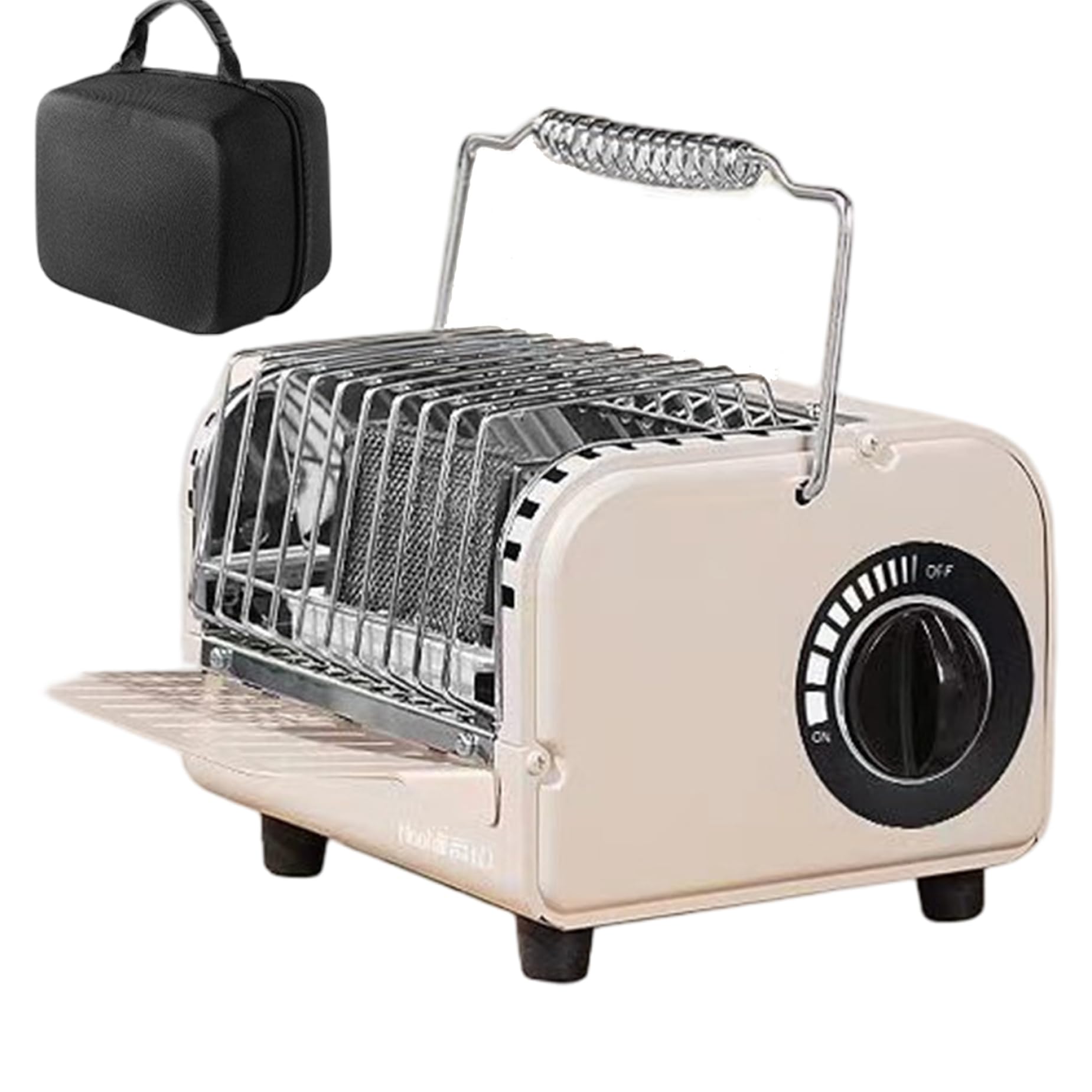 Calentador portátil de propano 2 en 1, 1200 W, ajustable, para acampar, con asa y bolsa de almacenamiento. Ideal para acampar, pescar, hacer senderismo y cazar.