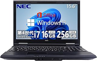 【整備済み品】 NEC ノートパソコン VK26 VK27/Office 2019/■高性能第4世代Core i7/10キー/Windows11 Pro/WIFI/HDMI/15.6型/16GB/(整備済み品) (テンキーあり, SSD 256GB)