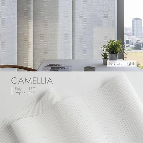 Miniatura 4 de GoDear Design - Cortinas de ventana ajustables de panel deslizante con riel 45.8"- 86" de ancho x 96" de alto, cortinas verticales deslizables