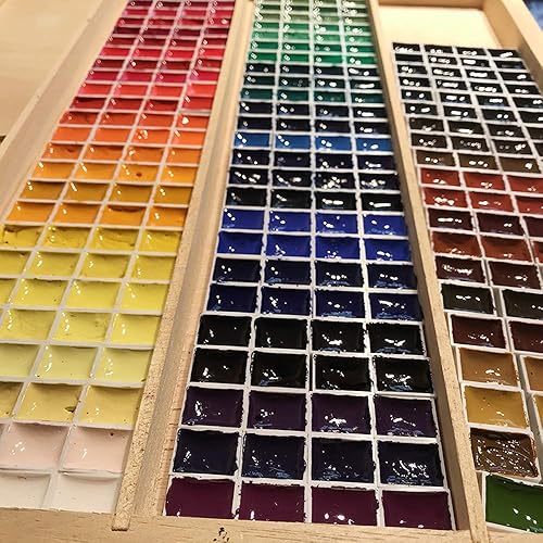 Miniatura 8 de Juego de 100 bandejas de acuarela con rayas magnéticas, de plástico blanco, vacío, para artistas, para bricolaje, acuarela, óleos o acrílicos,