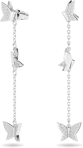 Miniatura 2 de Swarovski Pendientes de mariposa Lilia, collar, pulsera colección de joyas de cristal, tono rodio y acabado en tono oro rosa