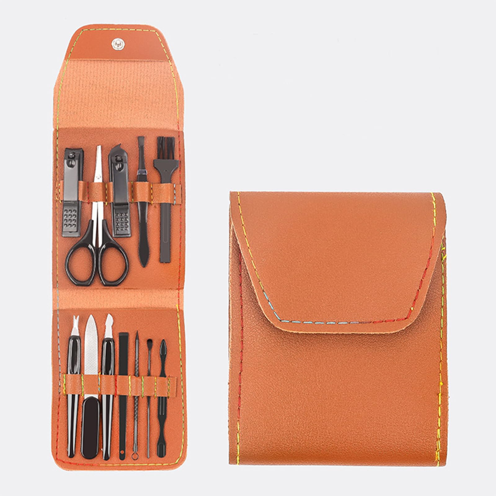 12 PCS Nail Clipper Tool Set Complete Manicure Pedicure and Beauty Kit for Fingernails Toenails Portable Travel Mani-Pedi