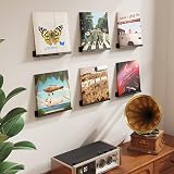 Lifewit Étagères Flottantes pour Disques Vinyles, Lot de 4 Étagères Murales en Acrylique Noir 30 cm, Décoration pour Livres/Photos/Maquillage, Chambre, Salon, Salle de Bain, Rangement et Organisation - 2