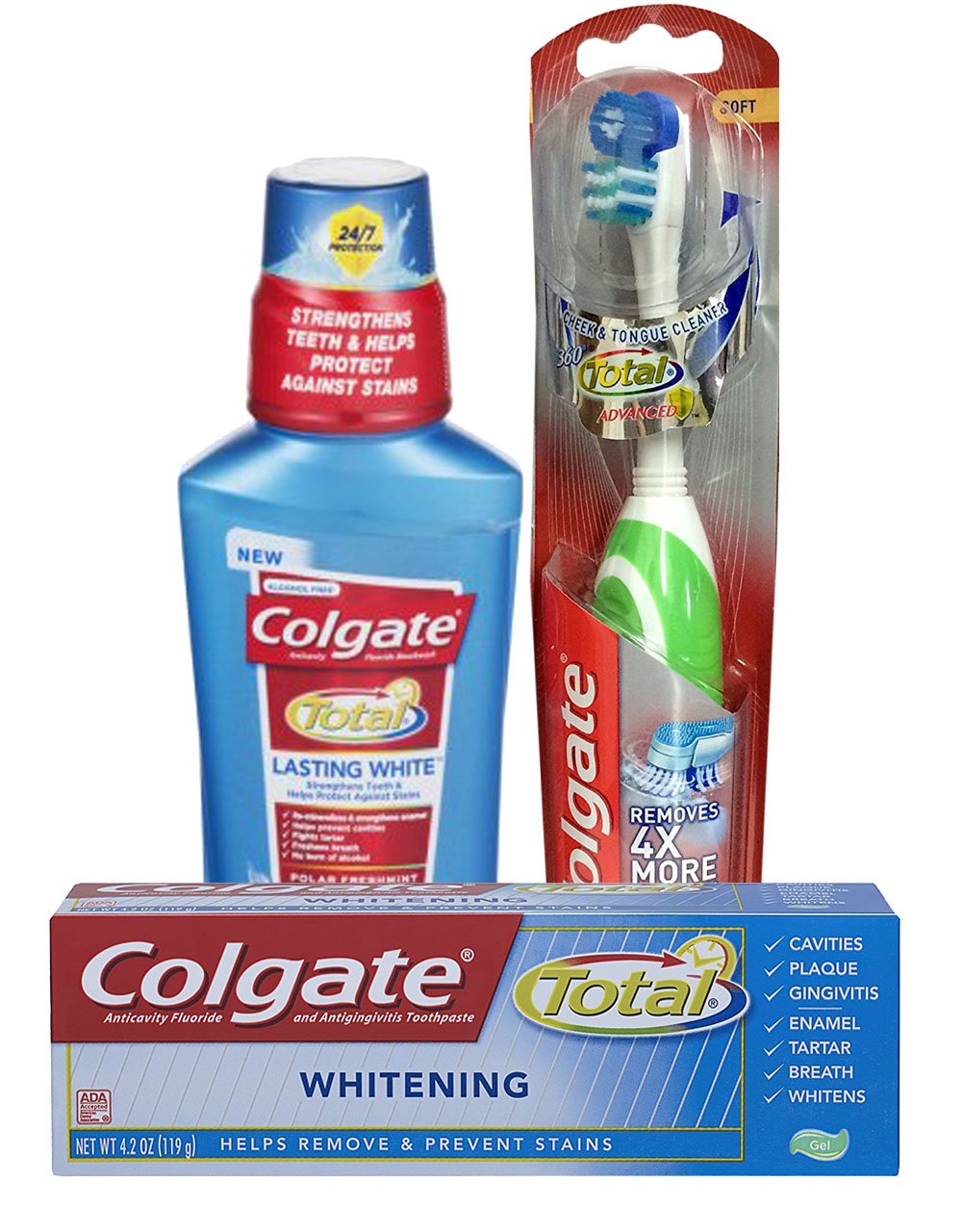 Buy Colgate Total Mouthwash, Toothpaste and Battery Brush Bundle (3 items) Online at Low Prices