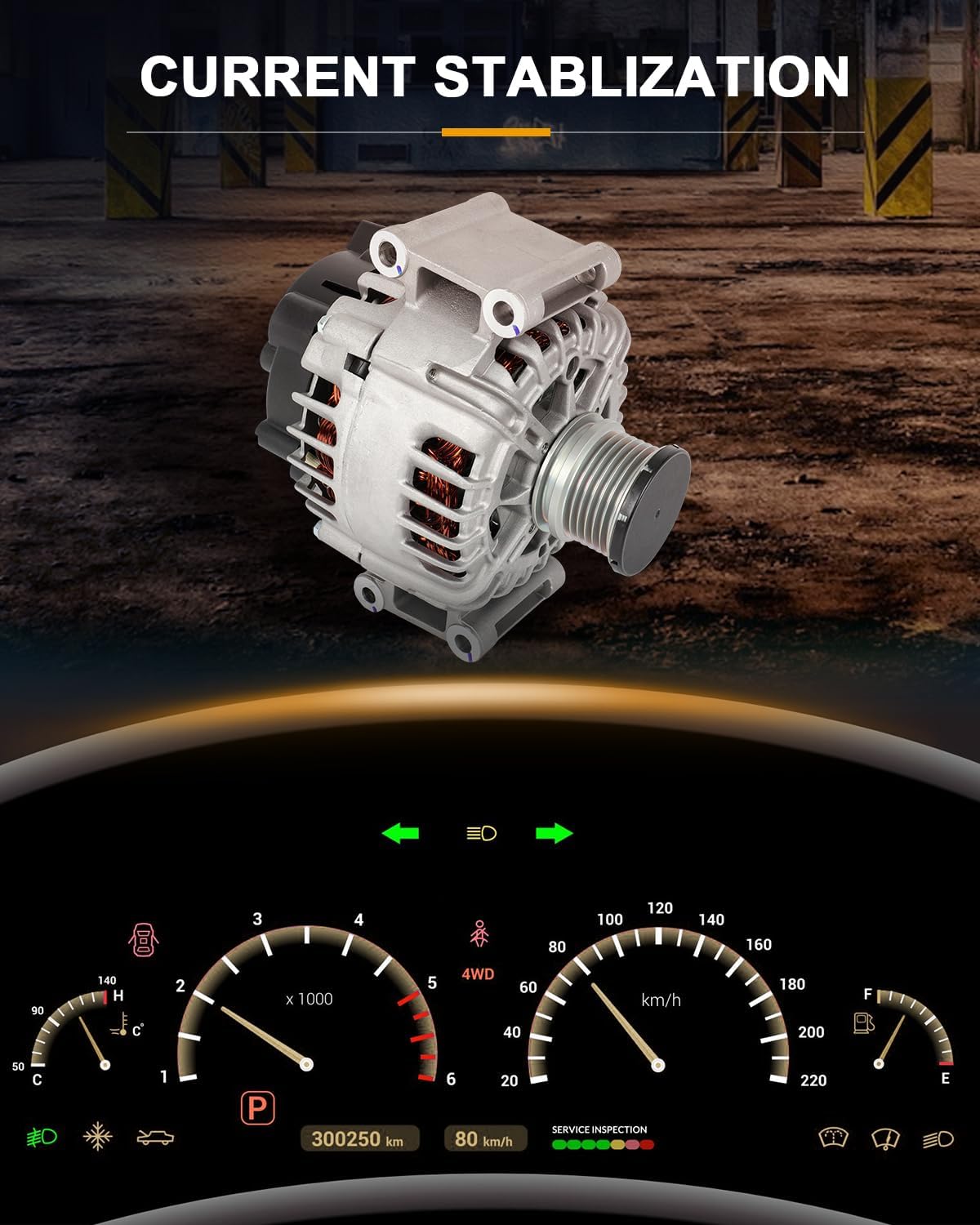 ROADFAR New Alternator Compatible 2012-2015 for Mercedes-Benz for C250 Base 1.8L,2012-2014 for Mercedes-Benz for C250 Luxury/Sport 1.8L,2012-2015 for Mercedes-Benz for SLK250 Base 1.8L, OE 11716