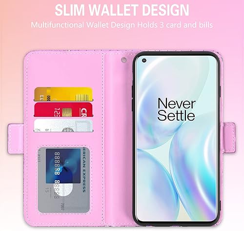 Miniatura 10 de Asuwish Funda para teléfono OnePlus 8 OnePlus8 5G UW Tmobile Wallet Cover con protector de pantalla y tarjetero abatible Bling Glitter Cell One