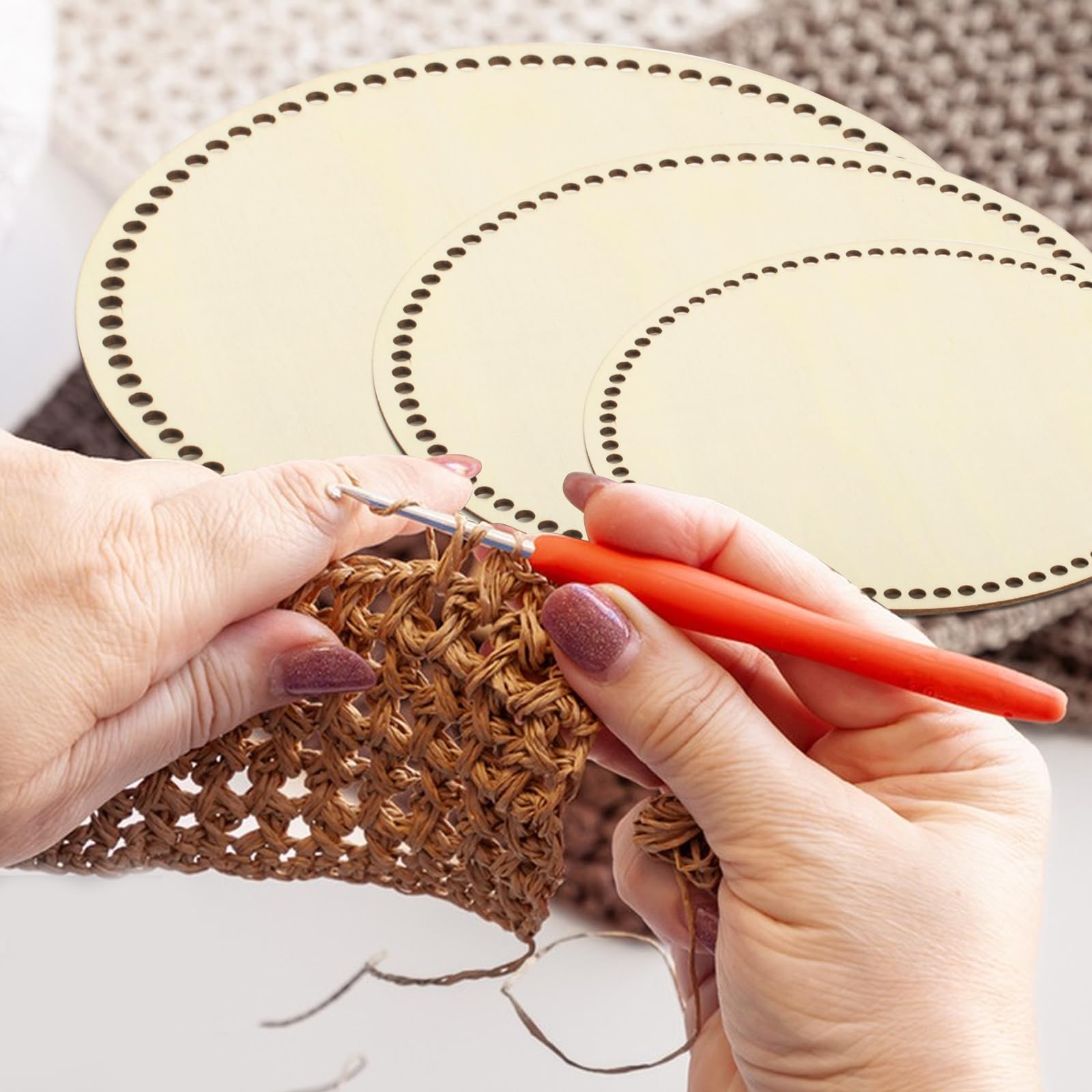 4x houten bodem voor het haken van manden met lovely cottons | bol