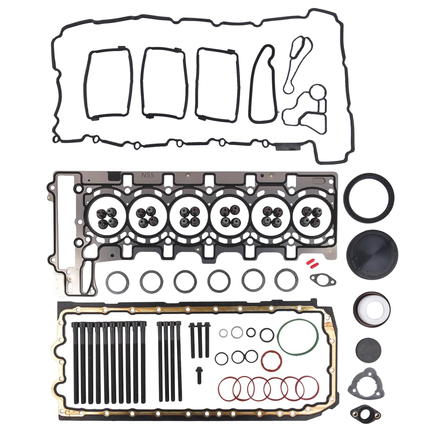 Engine Overhaul Gasket Kit Replacement for BMW N55 3.0 L6 2979cc Turbocharged 11127599212 11127587804 7600482 AKWH