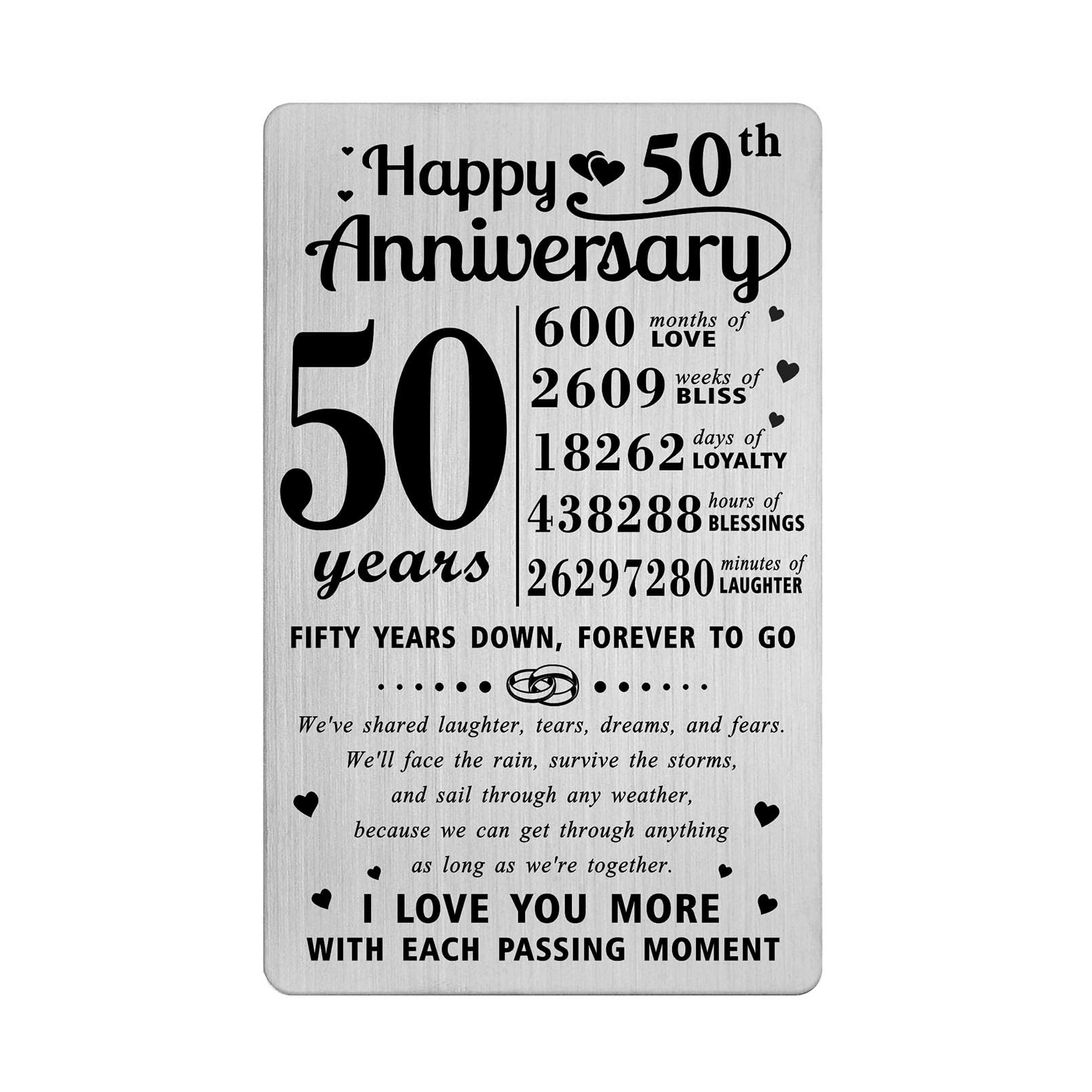 Richesele 50th Golden Anniversary Wedding Gifts for Husband/Wife, 50th Wedding Anniversary Card