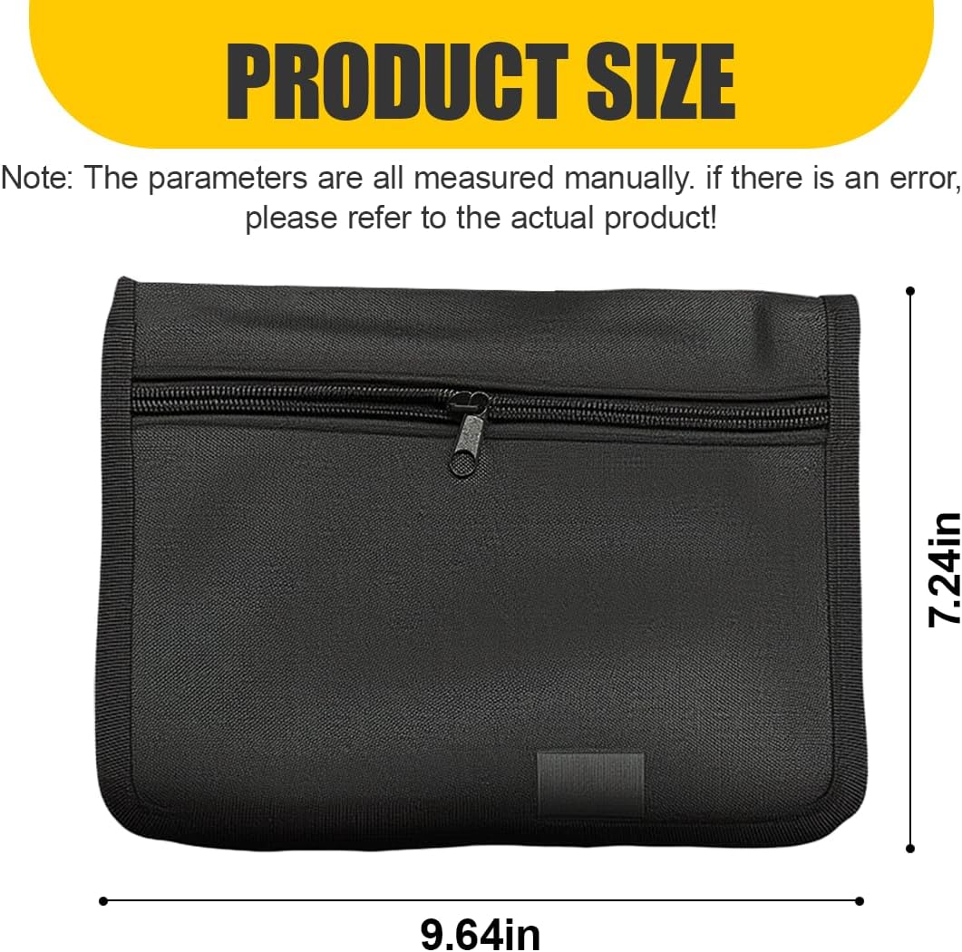 YoRise Car Registration and Insurance Holder, Soft Zippered Glove Box Document Holder, Multi-Pocket Compartment Storage Pouch, Car Interior Organizer Accessories for Owner Manual/Cards(1PC)