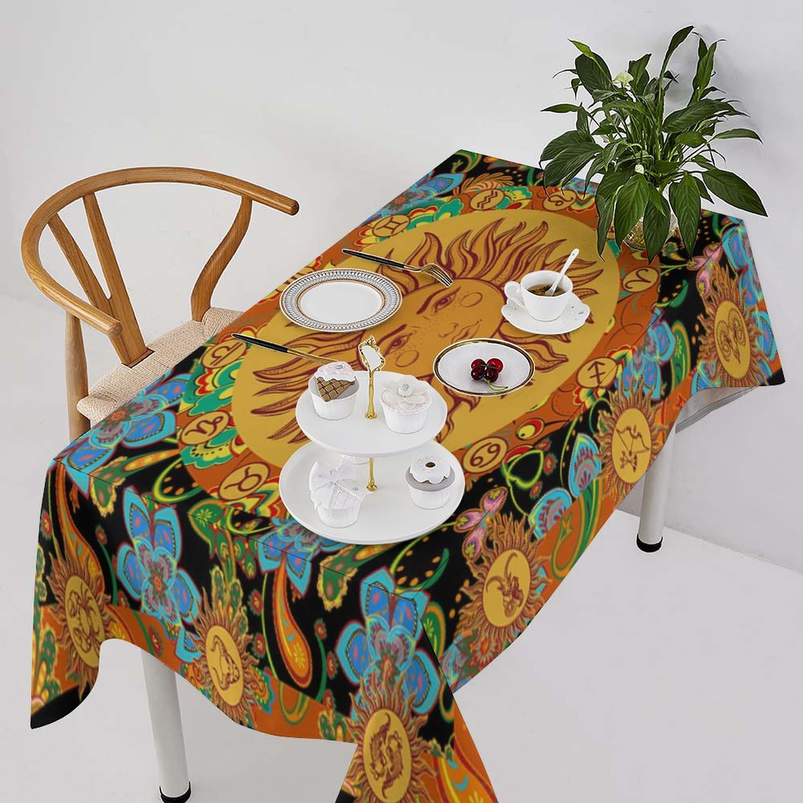 Amazon.com: SHElifestyle Vintage Boho Sun Tablecloth Wildflower  display picture 1