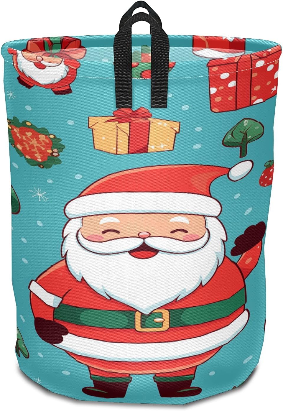 Light Green Santa Gift Large Laundry Hamper Foldable Waterproof Dirty Clothes Basket Dorm Clean Laundry Baskets