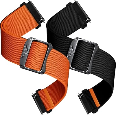 Compatible with Amazfit Active Max/Helio/Bip 6/Bip Max Band, Elastic Nylon Loop Adjustable Strap Quick Release Replacement Wristbands Watch Accessories