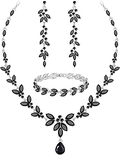 Wedding Jewelry Sets for Bride Bridesmaid Bridal Jewelry Set for Women Wedding Crystal Necklace