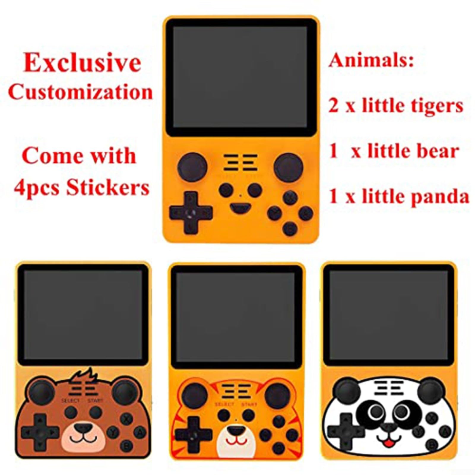 per Powkiddy RGB20S console di gioco portatile retrò, display IPS da 3,5 pollici, memoria da 64 GB con 15000 giochi precaricati, ArkOS, batteria da 3500 mAh, gioco portatile, nero (16 GB +