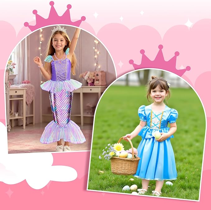 Vestido de Princesa Meland para Niñas 3-8 Años, Set de 16 Piezas miniatura 2