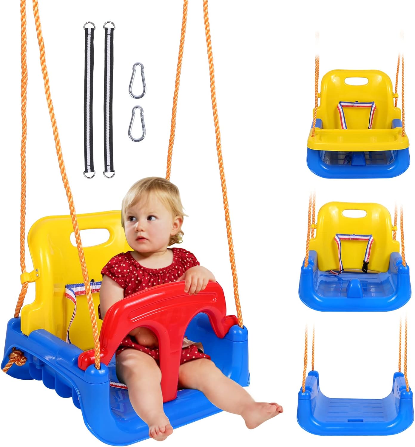 RedSwing 4 in 1 Baby Swing Seat with Tray, Toddler Swing