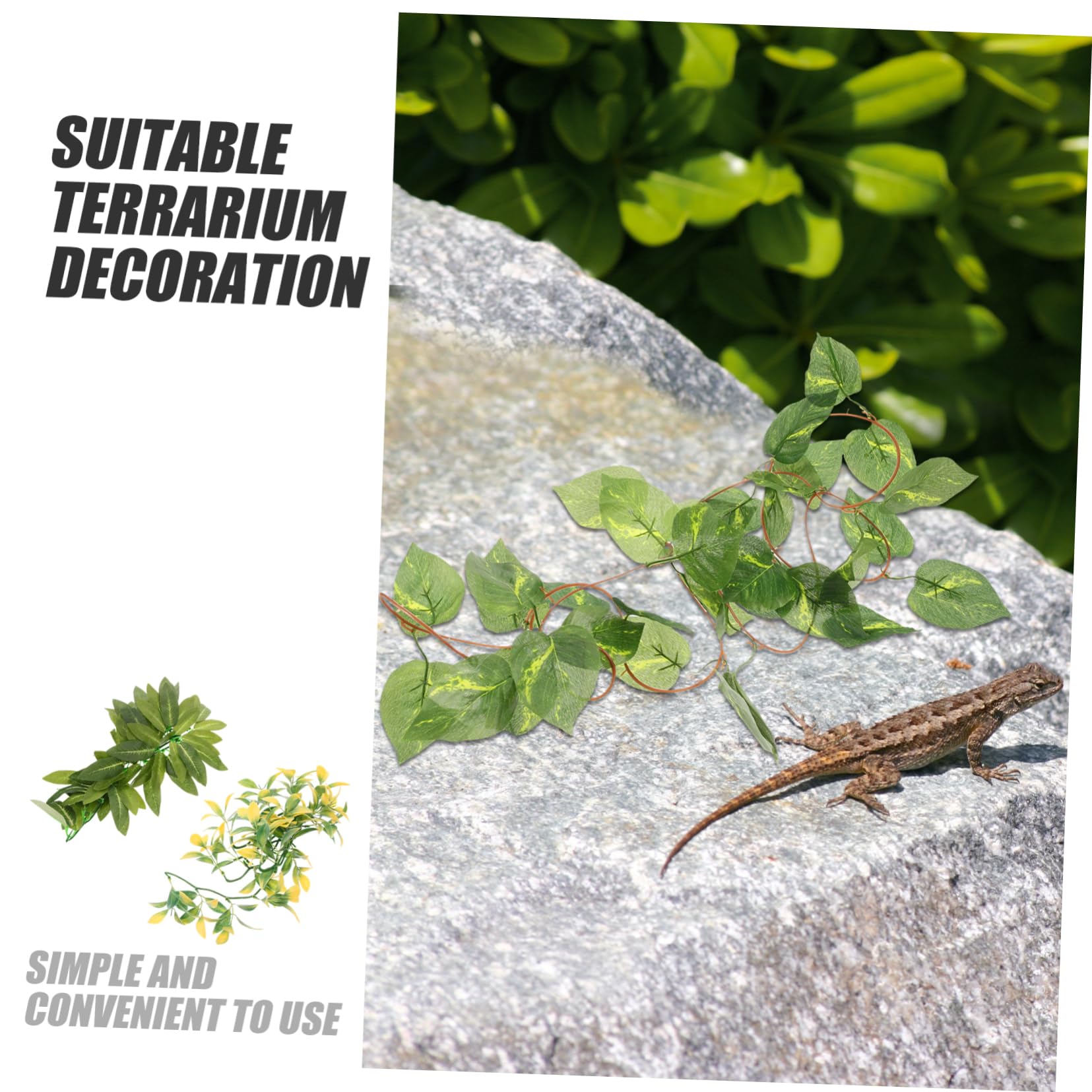 Toyvian 3 Ensembles Fausses Plantes Vignes pour Aquarium Terrarium Décorations pour Reptiles Accessoires pour Habitat Naturel 3 Pièces * 3
