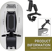 Vista 2 de 360° Rotatable Car Phone Holder – Adjustable Spring Clamp for 4.7"-6.5" Smartphones, Anti-Shake Navigation Mount with Sun Visor & Rearview Mirror