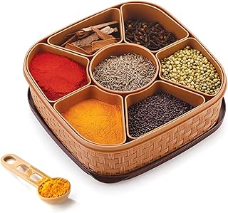 Oblivion Plastic Masala Box 1 Pc – Multicolor Spice Storage Container, Rangoli Organizer Dabba, Stylish Airtight Kitchen B Price In India